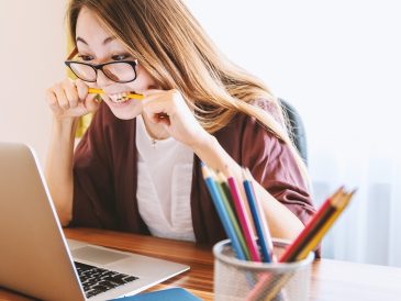 laptop, woman, education