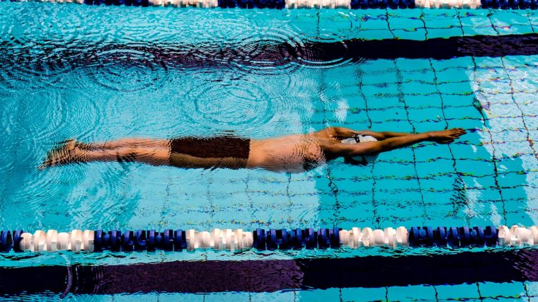 man doing swimming