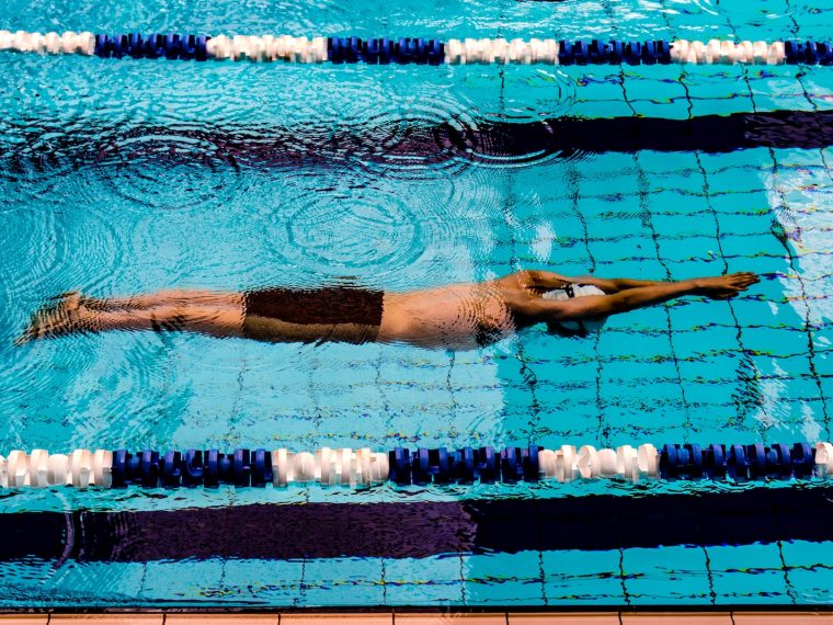 man doing swimming